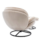 31.7" Swivel Accent Chair with Ottoman - Velvet Upholstered, Metal Frame, 250 lbs Capacity - Modern Medieval Style Beige