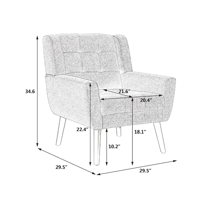 Green Velvet Upholstered Accent Chair 29.5" with Curved Back & Black Wood Legs - 250 lbs Capacity