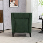 Corduroy Accent Chair with Scooped Arms - 28.35"W, 2 Pillows, 300 lbs Capacity, Rubberwood Legs - Beige Mid-Century Modern