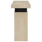 52" Rectangular Wood Console Table - Solid Construction with Slab Legs & Metal Supports - Modern Farmhouse Entryway Table