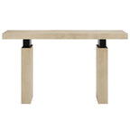52" Rectangular Wood Console Table - Solid Construction with Slab Legs & Metal Supports - Modern Farmhouse Entryway Table