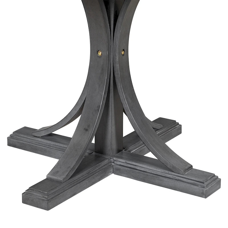 5-Piece Round Dining Table Set - 44" Pedestal Table, 4 Upholstered Chairs, Retro Farmhouse Style