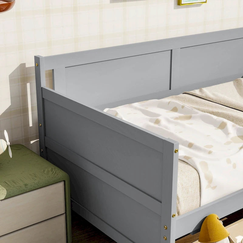 Twin Size Daybed with 2 Storage Drawers - Pine Wood Sofa Bed Frame, 250 lbs Capacity - Contemporary Minimalist Design