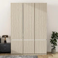 Door Wardrobe Closet - 47.2"W x 67.9"H, Hanging Rail, 7 Compartments, 33 lbs Capacity - Modern Bedroom Armoire