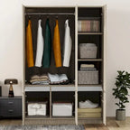 Door Wardrobe Closet - 47.2"W x 67.9"H, Hanging Rail, 7 Compartments, 33 lbs Capacity - Modern Bedroom Armoire