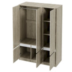 Door Wardrobe Closet - 47.2"W x 67.9"H, Hanging Rail, 7 Compartments, 33 lbs Capacity - Modern Bedroom Armoire