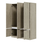 Door Wardrobe Closet - 47.2"W x 67.9"H, Hanging Rail, 7 Compartments, 33 lbs Capacity - Modern Bedroom Armoire