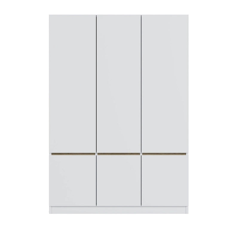 Door Wardrobe Closet - 47.2"W x 67.9"H, Hanging Rail, 7 Compartments, 33 lbs Capacity - Modern Bedroom Armoire