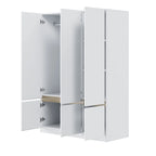 Door Wardrobe Closet - 47.2"W x 67.9"H, Hanging Rail, 7 Compartments, 33 lbs Capacity - Modern Bedroom Armoire