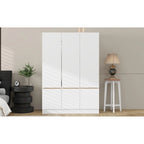 Door Wardrobe Closet - 47.2"W x 67.9"H, Hanging Rail, 7 Compartments, 33 lbs Capacity - Modern Bedroom Armoire