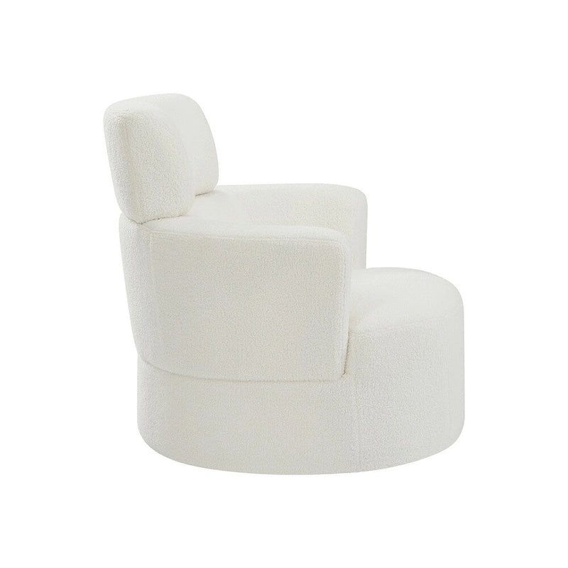 360° Swivel Accent Barrel Chair - Adjustable Headrest - Berber Fleece Upholstery - Ergonomic Design - Modern Living Room Chair