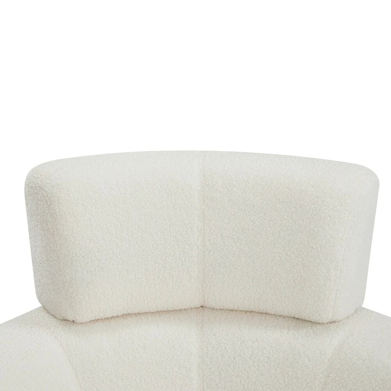 360° Swivel Accent Barrel Chair - Adjustable Headrest - Berber Fleece Upholstery - Ergonomic Design - Modern Living Room Chair