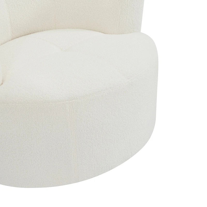 360° Swivel Accent Barrel Chair - Adjustable Headrest - Berber Fleece Upholstery - Ergonomic Design - Modern Living Room Chair