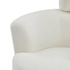 360° Swivel Accent Barrel Chair - Adjustable Headrest - Berber Fleece Upholstery - Ergonomic Design - Modern Living Room Chair