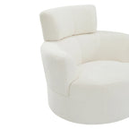 360° Swivel Accent Barrel Chair - Adjustable Headrest - Berber Fleece Upholstery - Ergonomic Design - Modern Living Room Chair