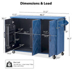 51" Farmhouse Kitchen Island on Wheels with Drop Leaf - Rolling Cart, Storage Rack, 400lbs Capacity - Ash Veneer Finish