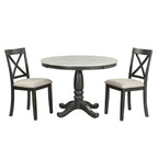 5-Piece Round Dining Table Set - Faux Marble Top, 4 Rubberwood Chairs, MDF Frame - Modern 41.7" Dining Set