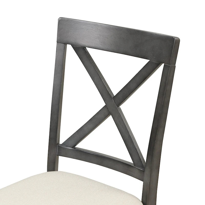5-Piece Round Dining Table Set - Faux Marble Top, 4 Rubberwood Chairs, MDF Frame - Modern 41.7" Dining Set