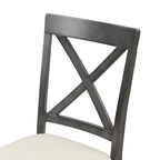 5-Piece Round Dining Table Set - Faux Marble Top, 4 Rubberwood Chairs, MDF Frame - Modern 41.7" Dining Set