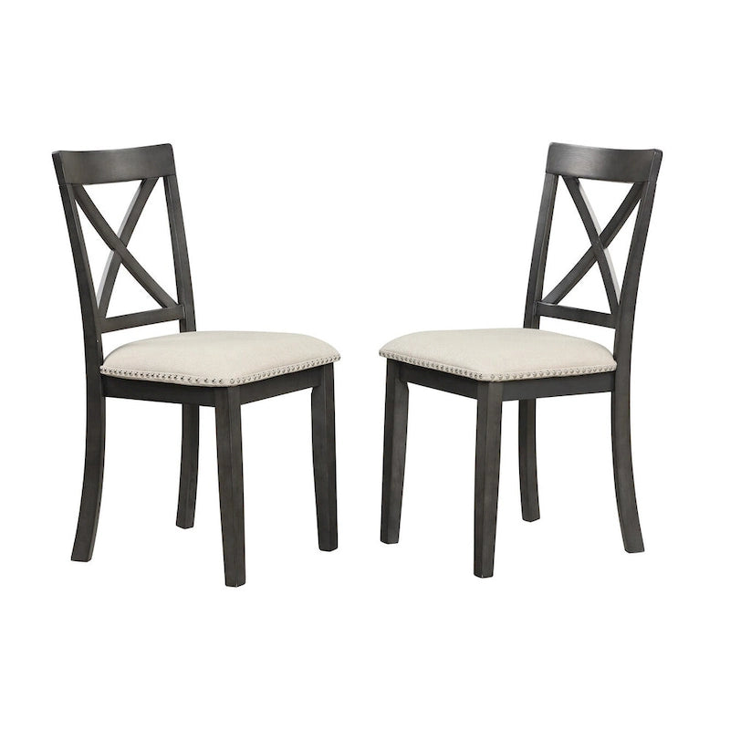 5-Piece Round Dining Table Set - Faux Marble Top, 4 Rubberwood Chairs, MDF Frame - Modern 41.7" Dining Set