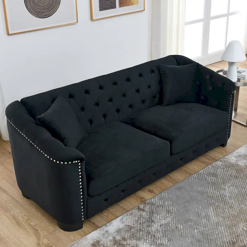 3-Seater Sofa | Nailhead Trim | Solid Wood Frame