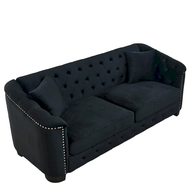 3-Seater Sofa | Nailhead Trim | Solid Wood Frame