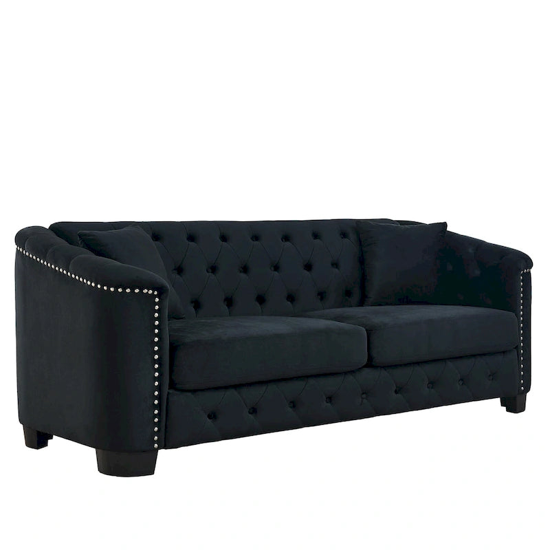 3-Seater Sofa | Nailhead Trim | Solid Wood Frame