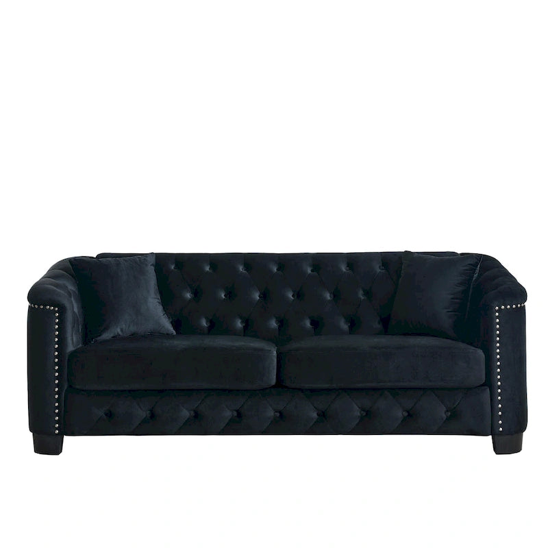 3-Seater Sofa | Nailhead Trim | Solid Wood Frame