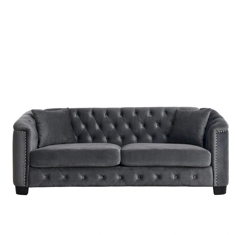 3-Seater Sofa | Nailhead Trim | Solid Wood Frame