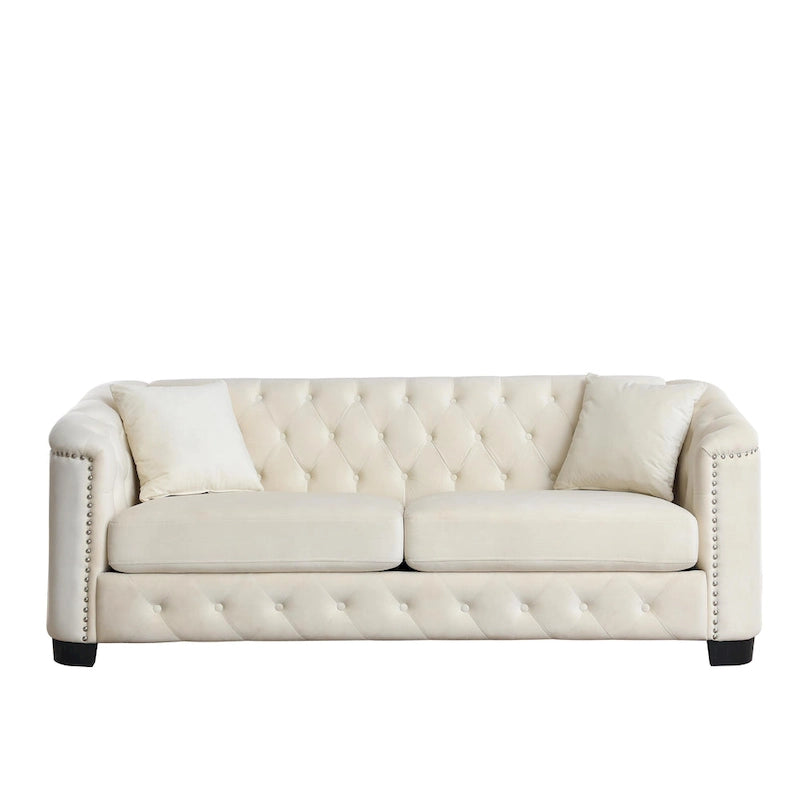 3-Seater Sofa | Nailhead Trim | Solid Wood Frame