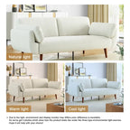 73.3" Convertible Sleeper Loveseat Corduroy Dual Reclining Sofa Bed 480lbs Capacity