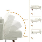 73.3" Convertible Sleeper Loveseat Corduroy Dual Reclining Sofa Bed 480lbs Capacity