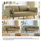 73.3" Convertible Sleeper Loveseat Corduroy Dual Reclining Sofa Bed 480lbs Capacity