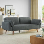 73.3" Convertible Sleeper Loveseat Corduroy Dual Reclining Sofa Bed 480lbs Capacity