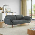 73.3" Convertible Sleeper Loveseat Corduroy Dual Reclining Sofa Bed 480lbs Capacity