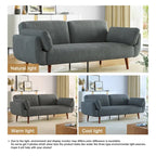 73.3" Convertible Sleeper Loveseat Corduroy Dual Reclining Sofa Bed 480lbs Capacity