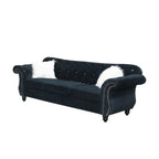 Button Tufted Velvet Sofa - Rolled Arm Couch with Dense Foam Padding & Spring Support for Living Room - Modern Classic Design