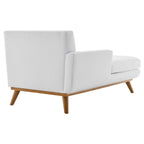 Left-Arm Mid-Century Chaise Lounge - 69.5"L, Rubberwood Legs, Polyester Upholstery - Modern Vintage Style Lounge Chair