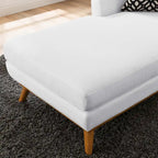 Left-Arm Mid-Century Chaise Lounge - 69.5"L, Rubberwood Legs, Polyester Upholstery - Modern Vintage Style Lounge Chair