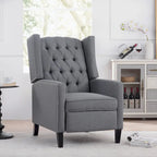 Manual Wing Chair Recliner - High Back, Solid Wood Frame, Spring Support, Chaise Longue Position - Classic Living Room Chair