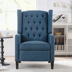 Manual Wing Chair Recliner - High Back, Solid Wood Frame, Spring Support, Chaise Longue Position - Classic Living Room Chair