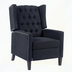 Manual Wing Chair Recliner - High Back, Solid Wood Frame, Spring Support, Chaise Longue Position - Classic Living Room Chair