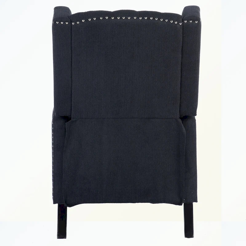 Manual Wing Chair Recliner - High Back, Solid Wood Frame, Spring Support, Chaise Longue Position - Classic Living Room Chair
