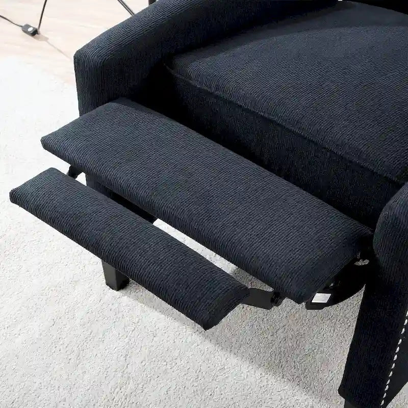 Manual Wing Chair Recliner - High Back, Solid Wood Frame, Spring Support, Chaise Longue Position - Classic Living Room Chair