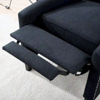 Manual Wing Chair Recliner - High Back, Solid Wood Frame, Spring Support, Chaise Longue Position - Classic Living Room Chair