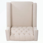 Manual Wing Chair Recliner - High Back, Solid Wood Frame, Spring Support, Chaise Longue Position - Classic Living Room Chair