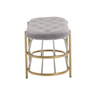 40" Velvet Upholstered Bench with Double Shoe Rack - Modern Glam Ottoman, Metal Frame, Foam Cushion, 250 lbs Capacity