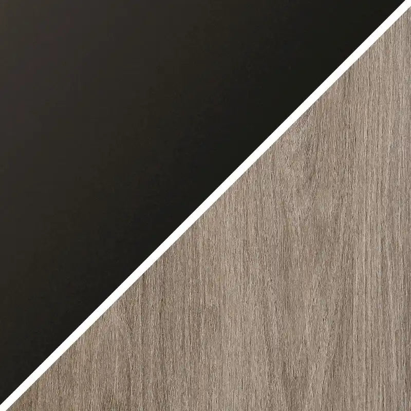 24" Round Side Table - Modern Farmhouse, MDF Wood-Look Top, Black Metal Frame (23.6" Dia x 22" H)