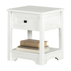 19" End Table with Drawer - Shaker Style, Open Shelf, Decorative Molding (19W x 22.5H x 17.5D)