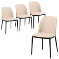 Upholstered Dining Side Chairs Set of 4 - Mid-Century Modern - Steel Frame - High-Density Foam - Velvet/PU Leather/Suede